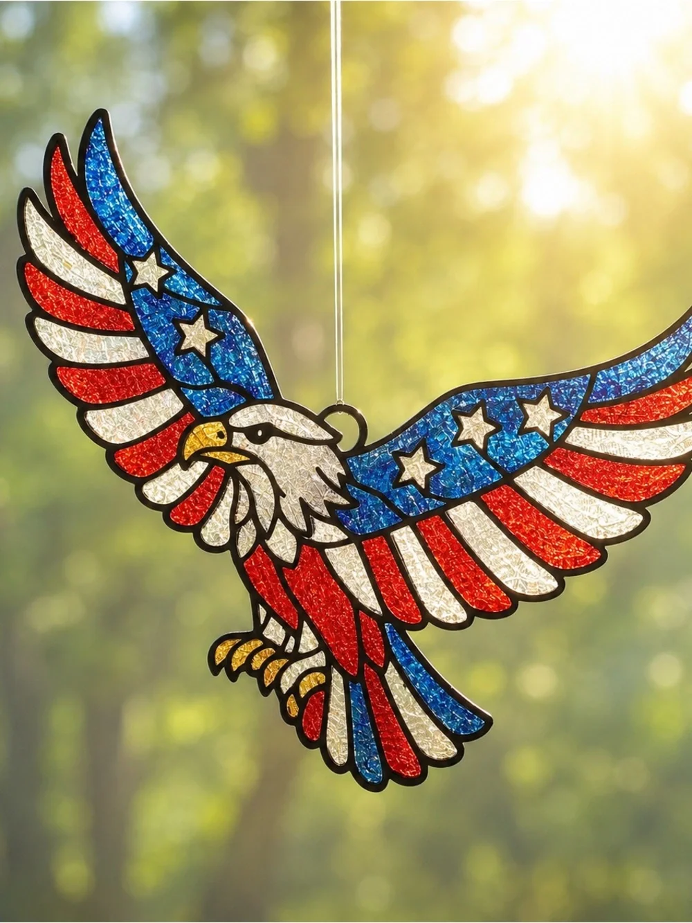 USA Eagle Suncatcher, Color Your Own Stained Glass Window Decor - Picture 2 of 4